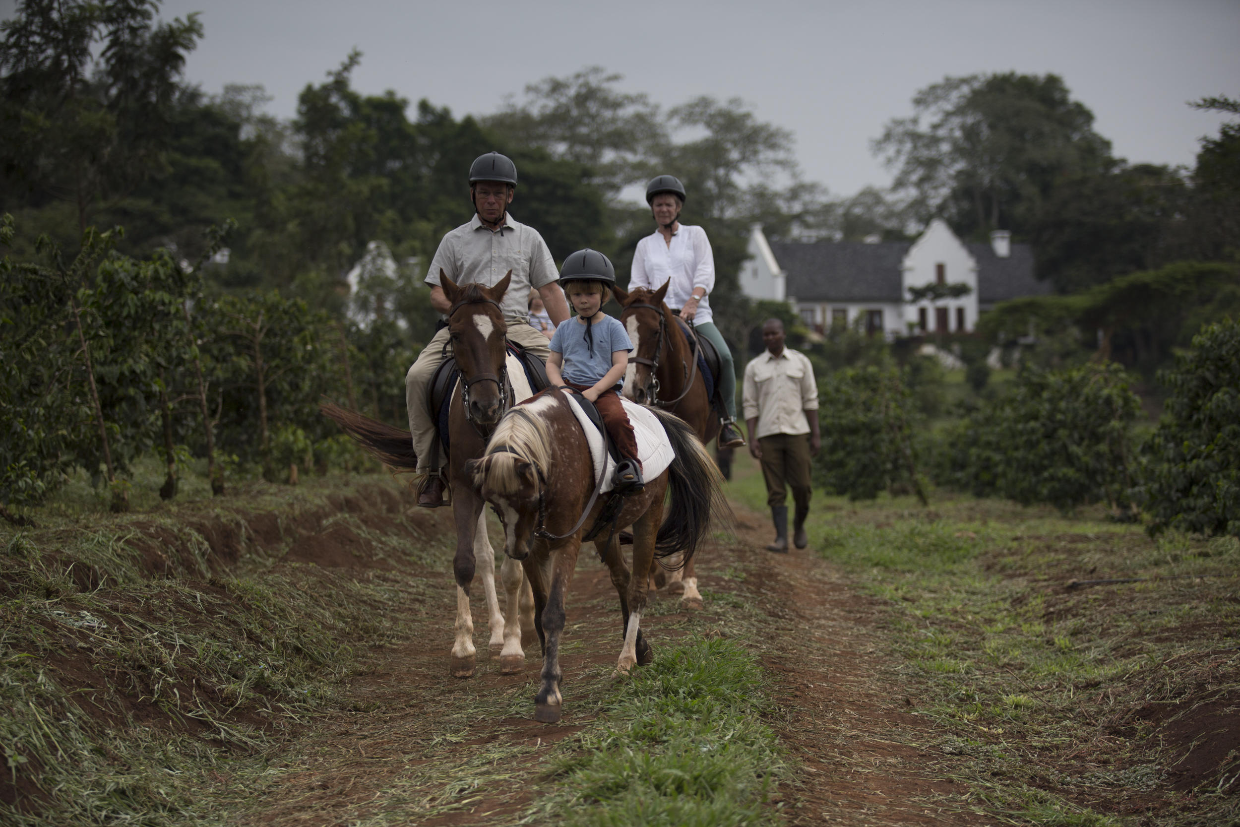 Family on safari in Tanzania