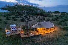 Mobile tented camp setup